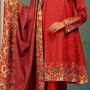 Red Embroidered Kurta Set