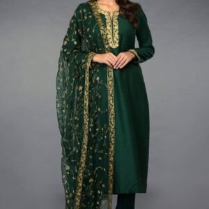 Emerald Grace Embroidered Ensemble