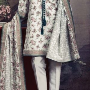 White Floral Kurta Set